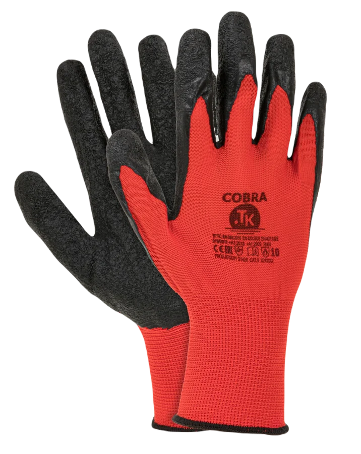 TK COBRA rukavice unisex kombinované - červená/černá