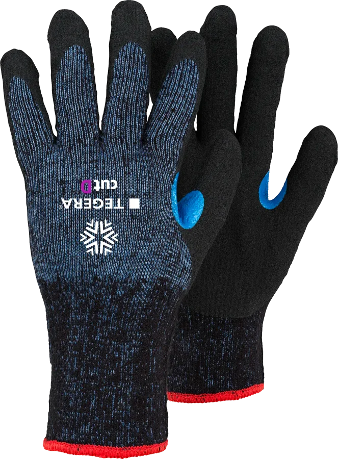 TEGERA 8830R rukavice unisex protiřezné a zateplené - černá/modrá