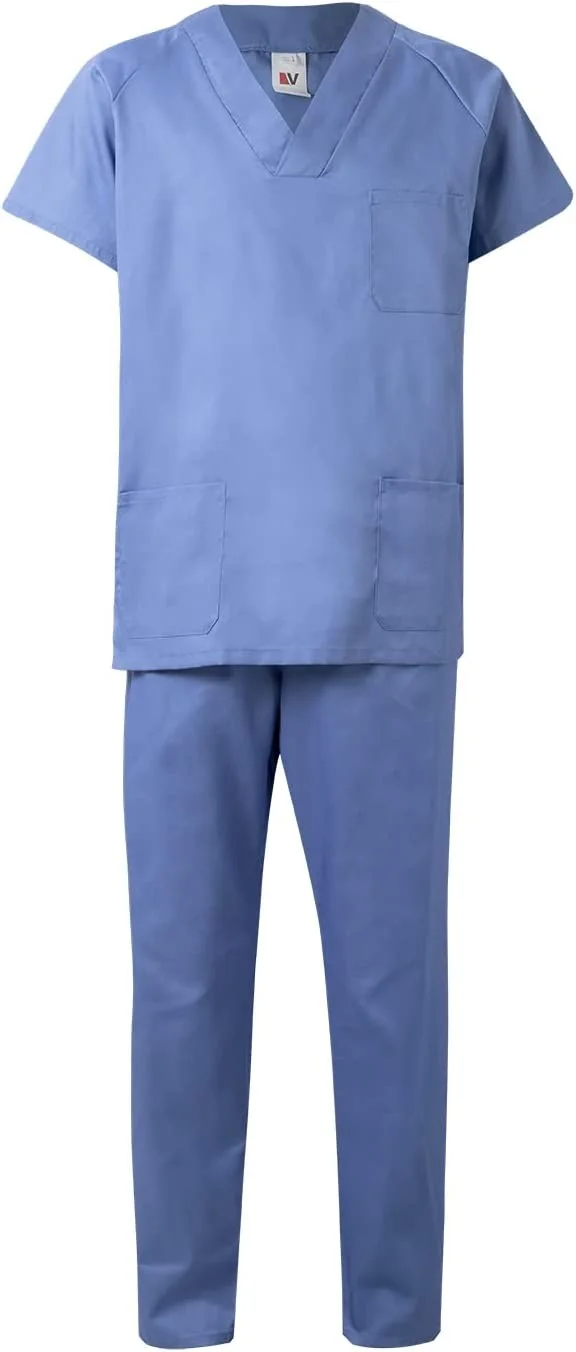 800 Zdravotní blůza a kalhoty (Scrubs) unisex set - nebesky modrá