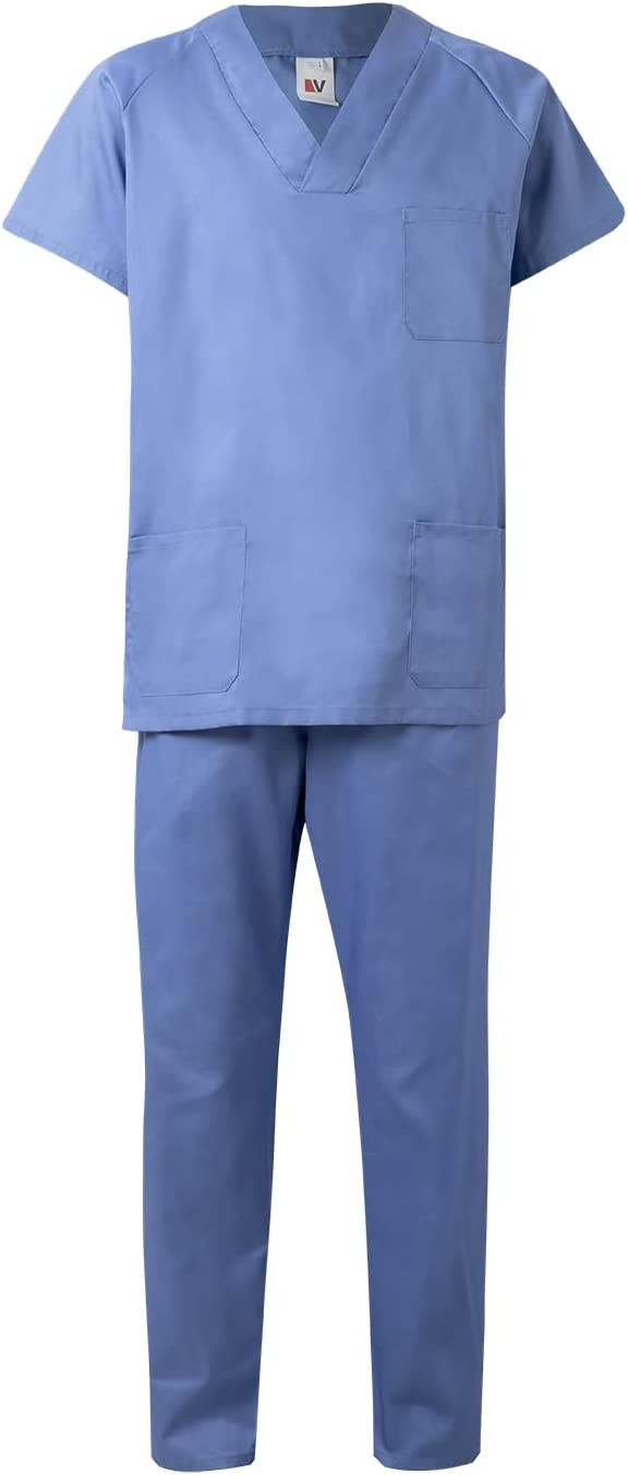 800 Egészségügyi felső és munkanadrág (Scrubs) uniszex szett - égkék