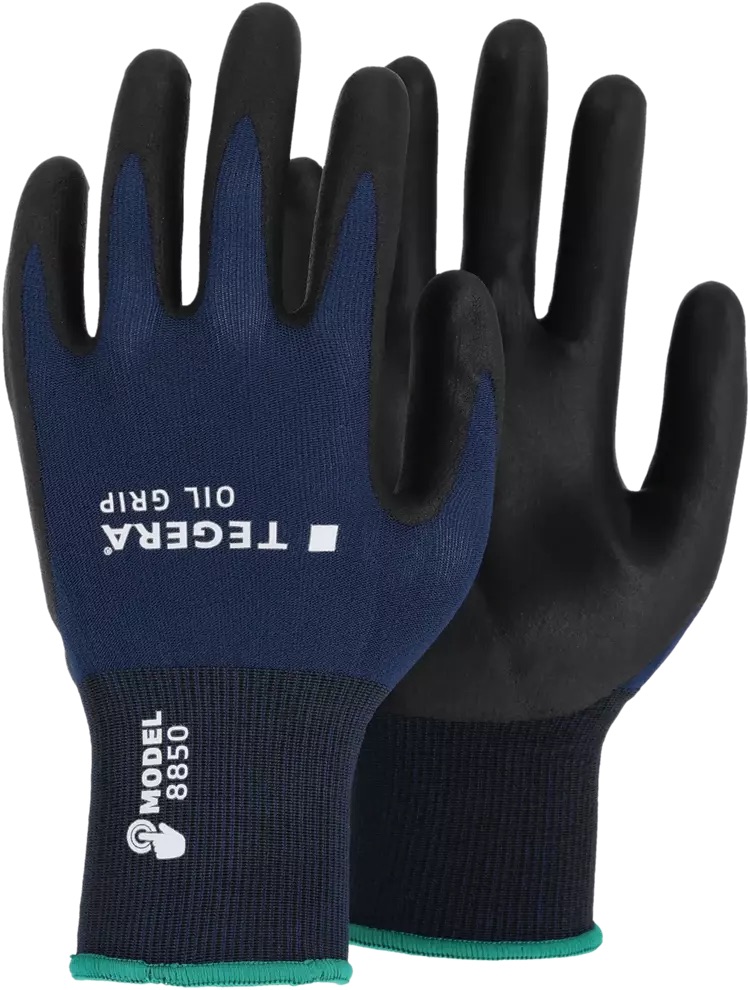 TEGERA® 8850 OIL GRIP rukavice máčené - černá/modrá