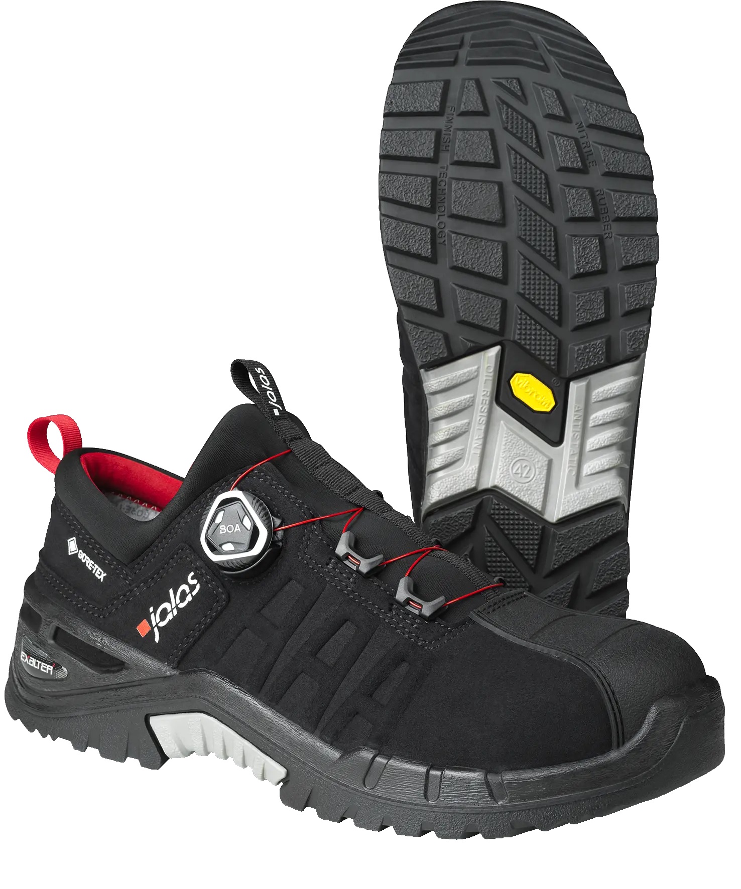 JALAS® EXALTER 9968 GTX S3 polobotka unisex - černá s červenými prvky