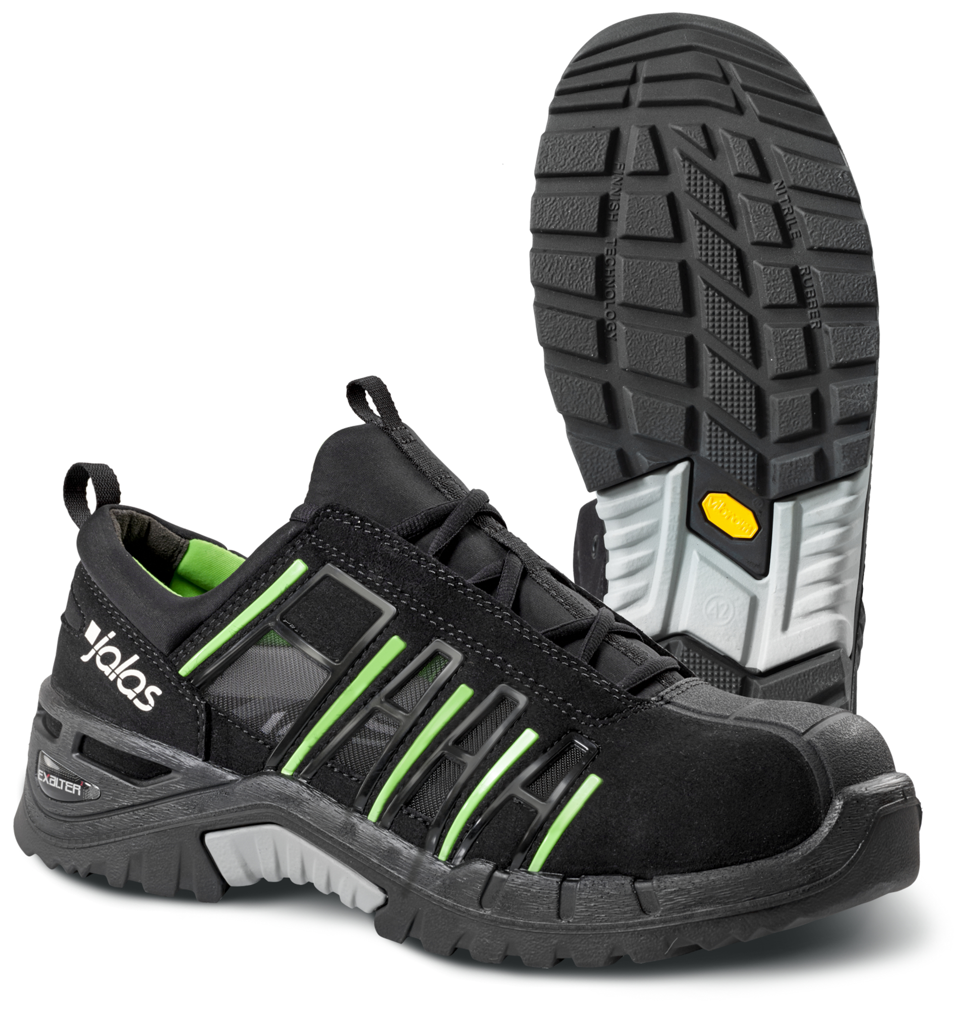 Obuv JALAS® EXALTER 9915 S1, P, SRC, HRO polobotka - černá se zelenými prvky