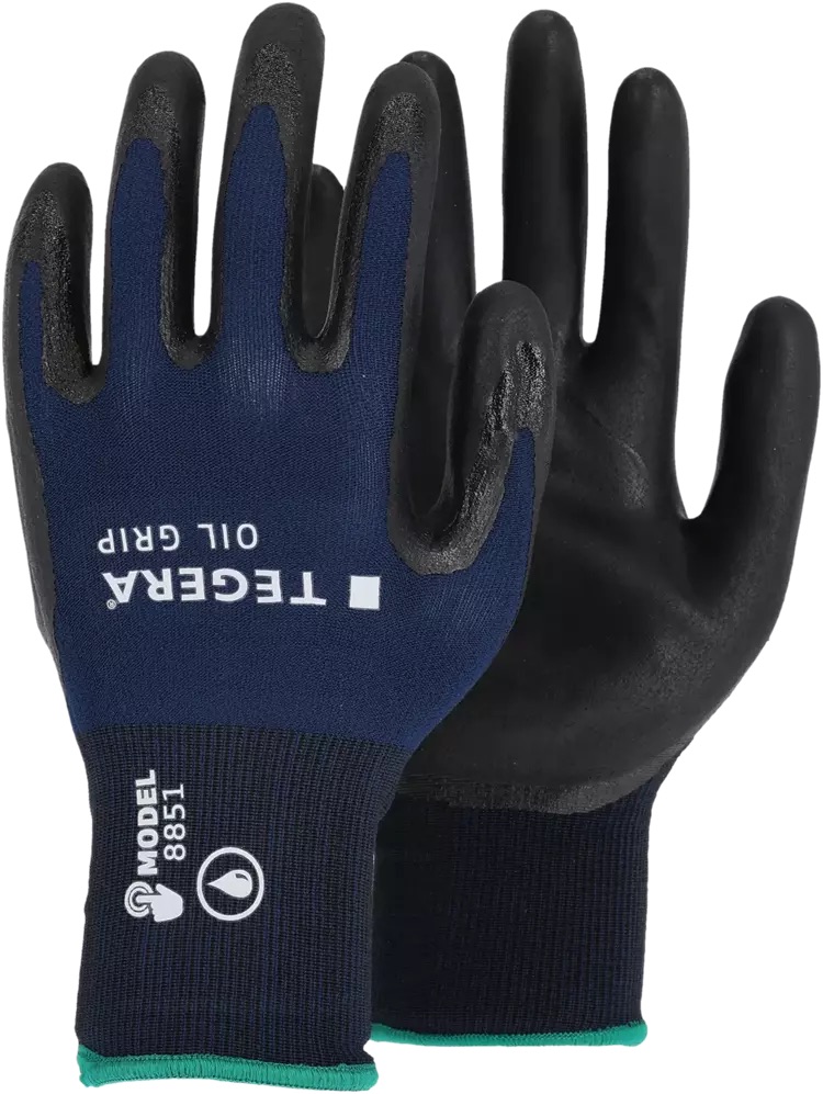 TEGERA® 8851 OIL GRIP rukavice máčené - černá/modrá
