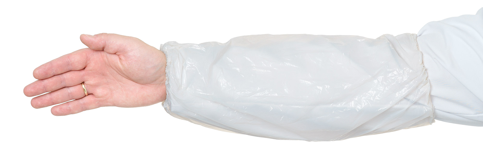 NÁVLEKY NA RUCE, polyetylenové, bílé